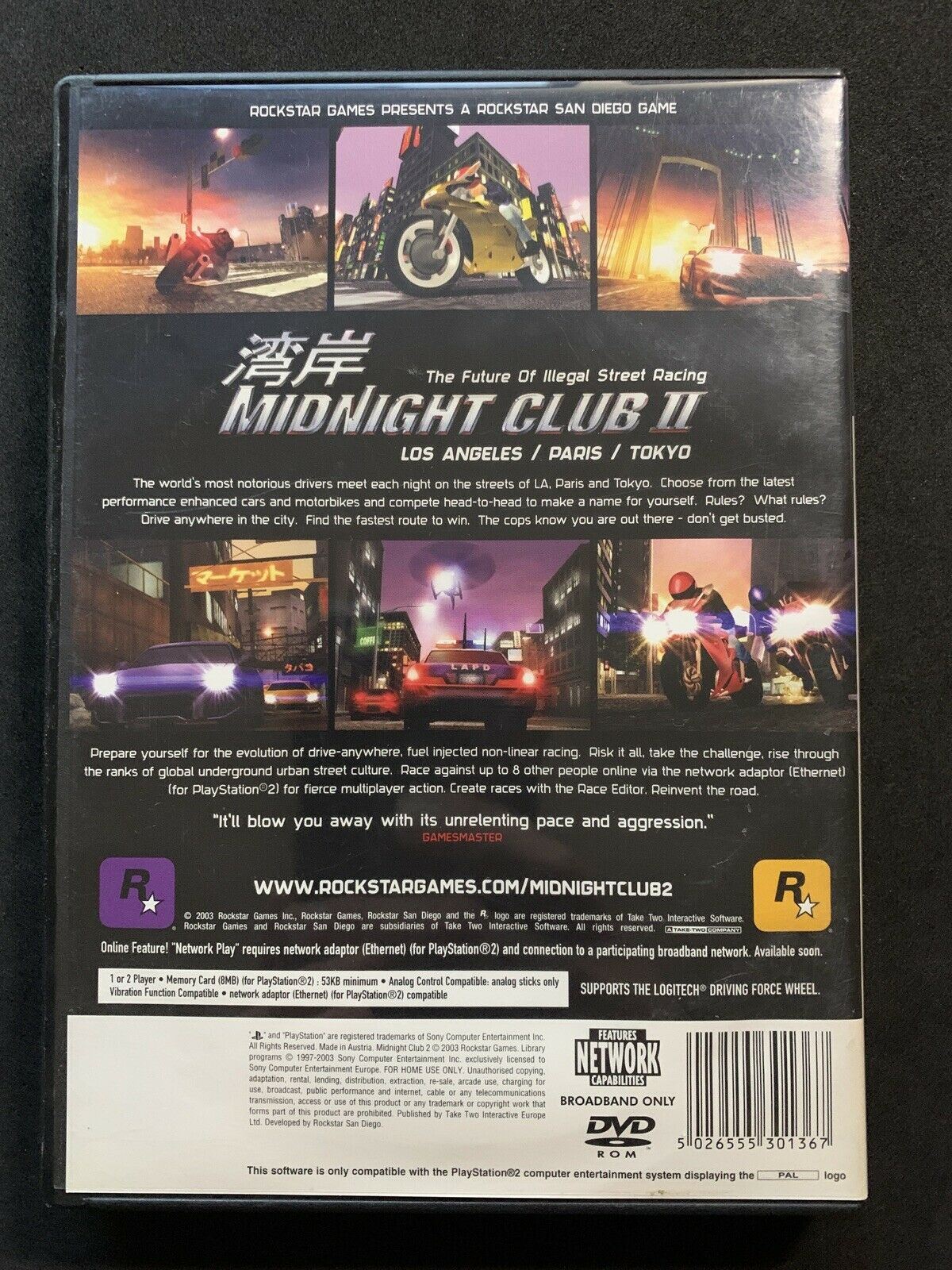 Midnight Club II - PS2 Game PAL Including Manual - Rockstar Games