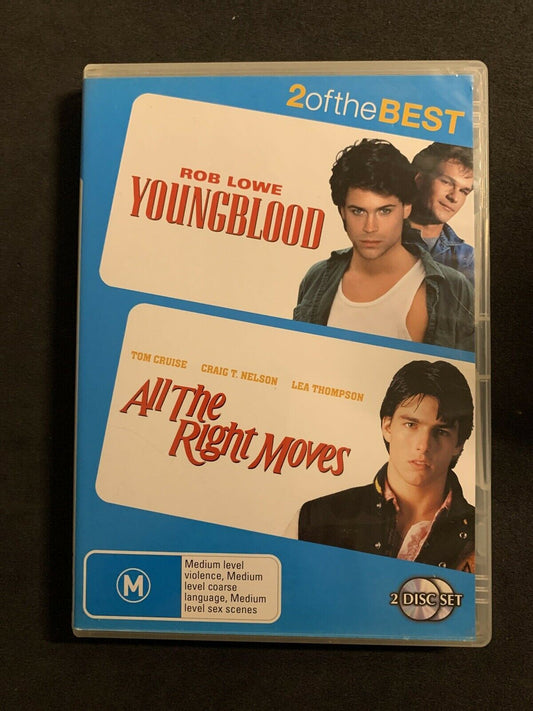 Youngblood + All The Right Moves (DVD, 1983) Tom Cruise, Patrick Swayze Region 4