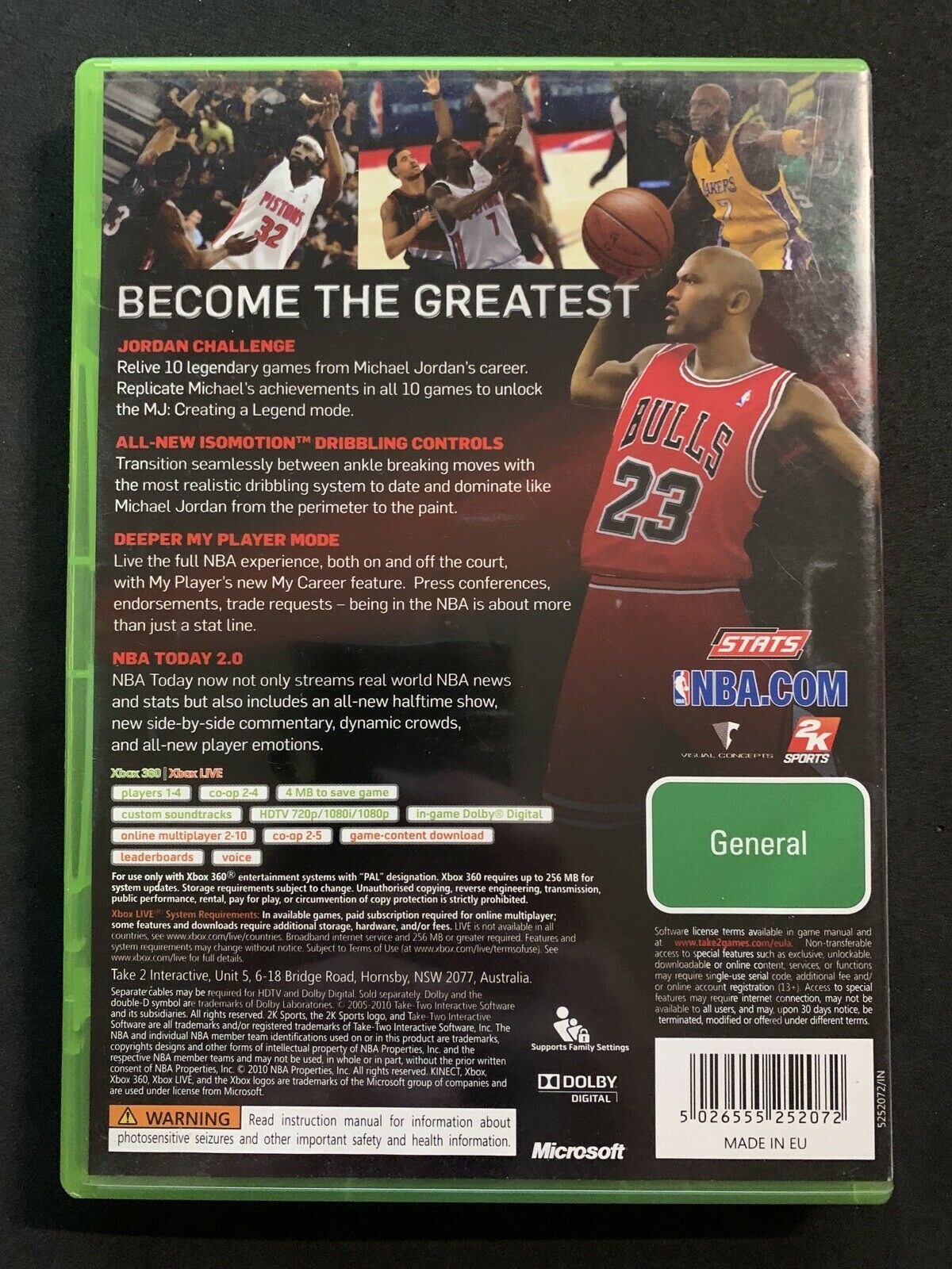 NBA 2K11 - Michael Jordan Cover Microsoft Xbox 360 Includes Manual