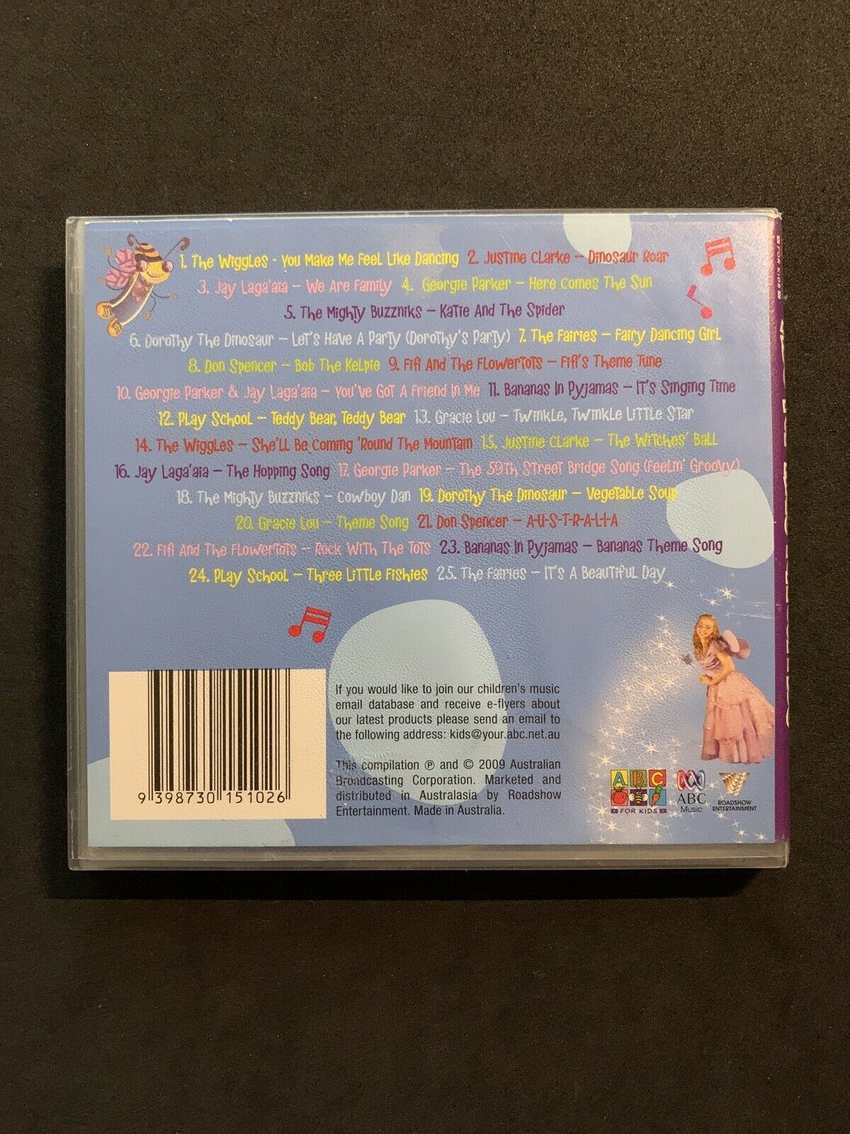 ABC For Kids Favourites CD - Wiggles, Fairies, Pajama In Bananas, Play School