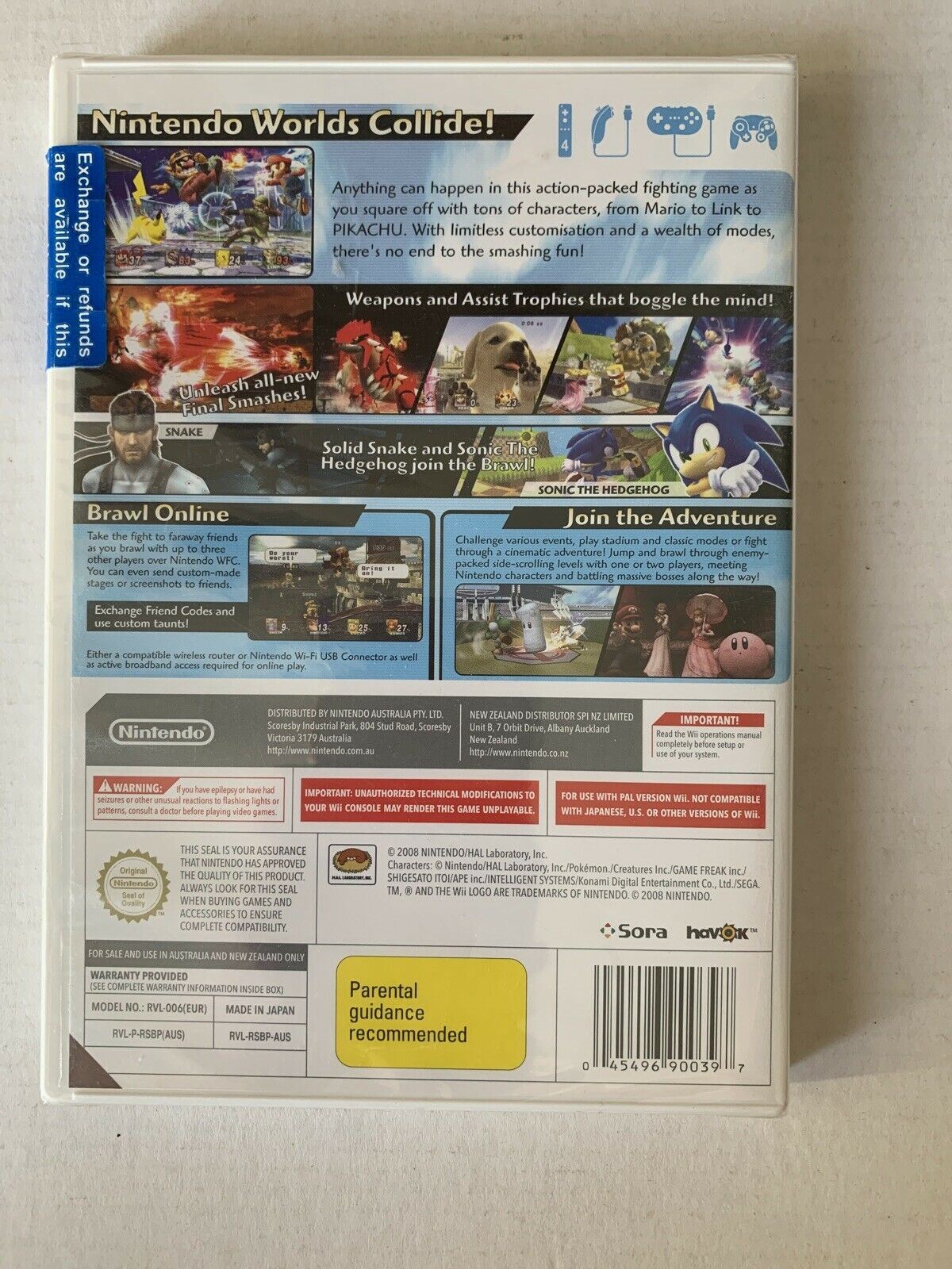 *New & Sealed* Super Smash Bros Brawl Nintendo Wii Pal