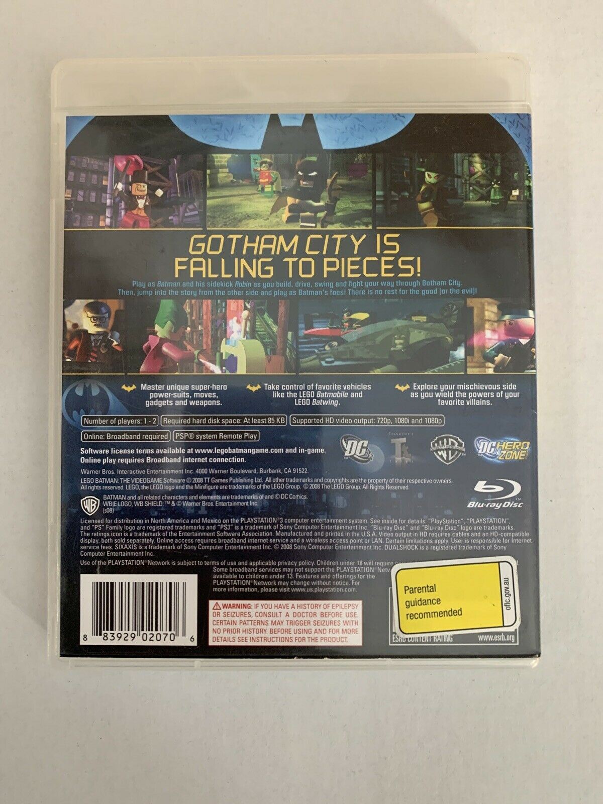 Lego Batman The Video Game (PS3, 2008) With Manual PAL