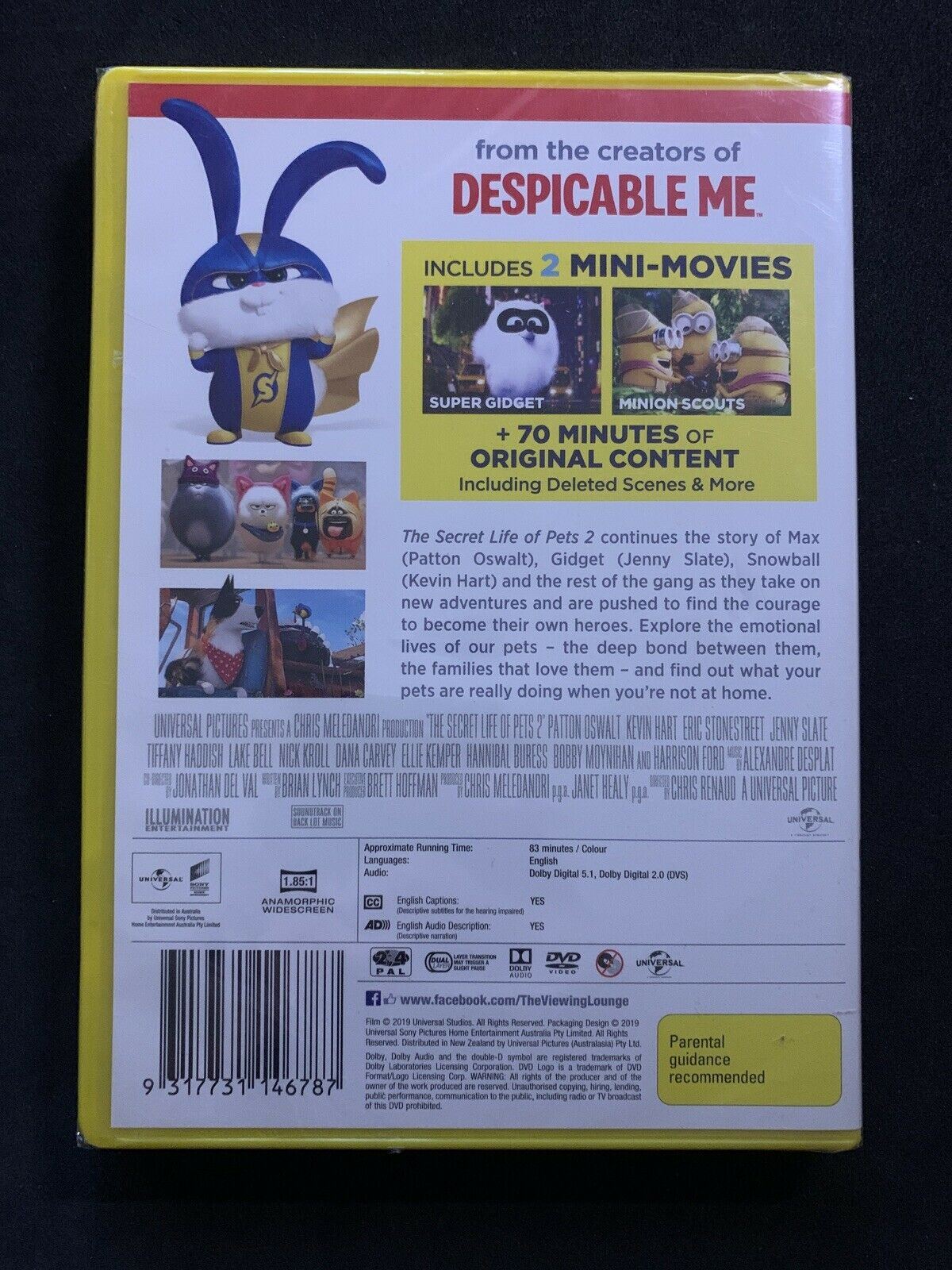 *New Sealed* The Secret Life Of Pets 2 (DVD, 2019) Kevin Hart. Region 4