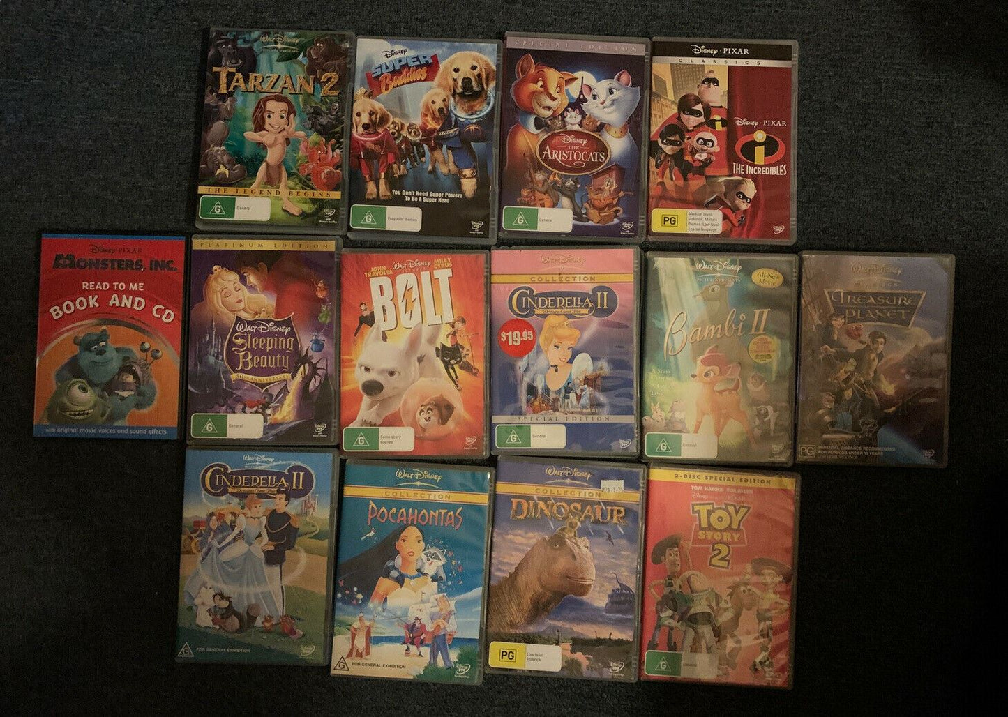 13 DVD BULK Lot Disney Pixar Movies  Bambi, Toy Story, Bolt, Tarzan, Incredibles