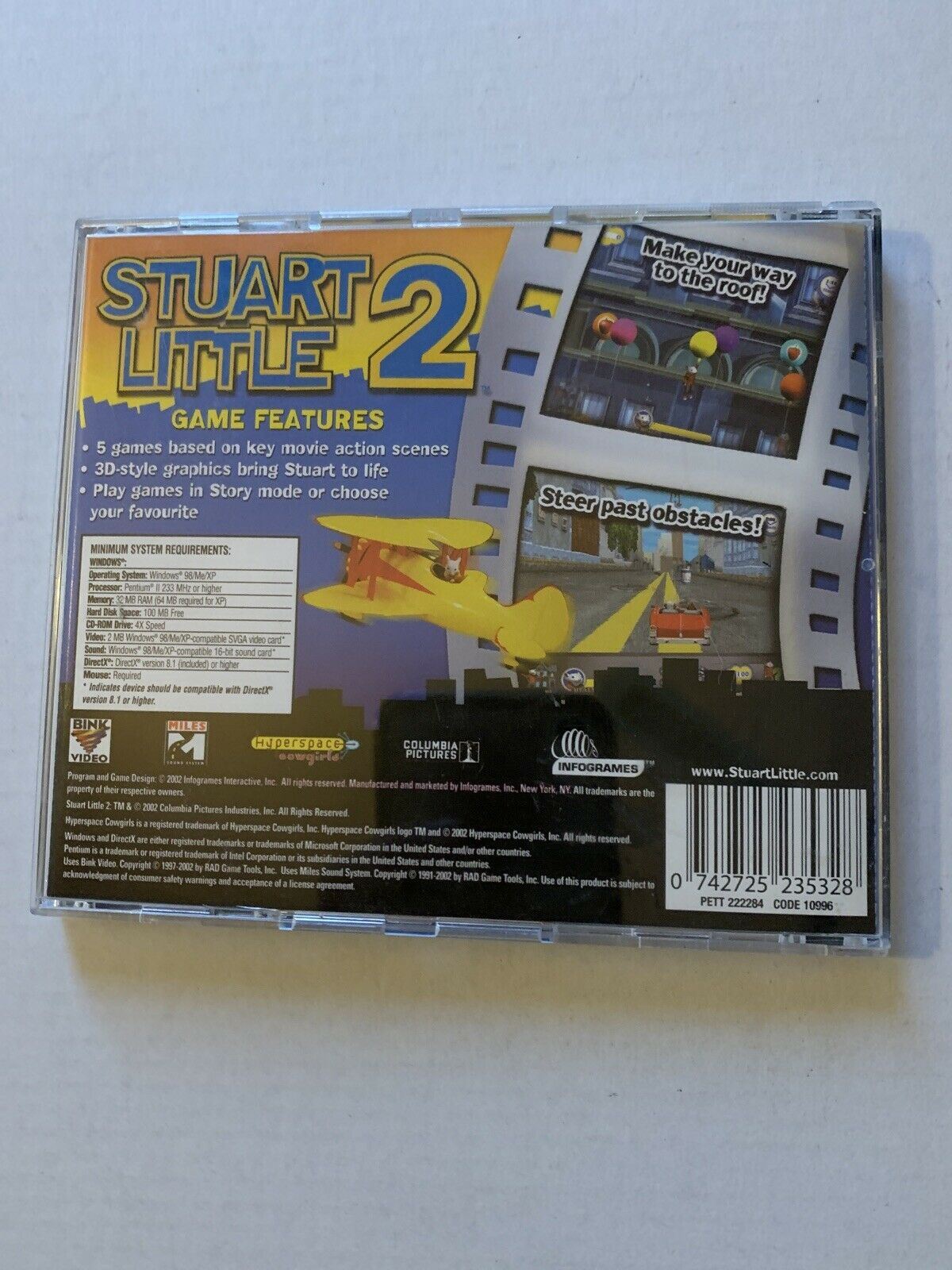 Stuart Little 2 (PC CDROM, 2002) Win95 Video Game