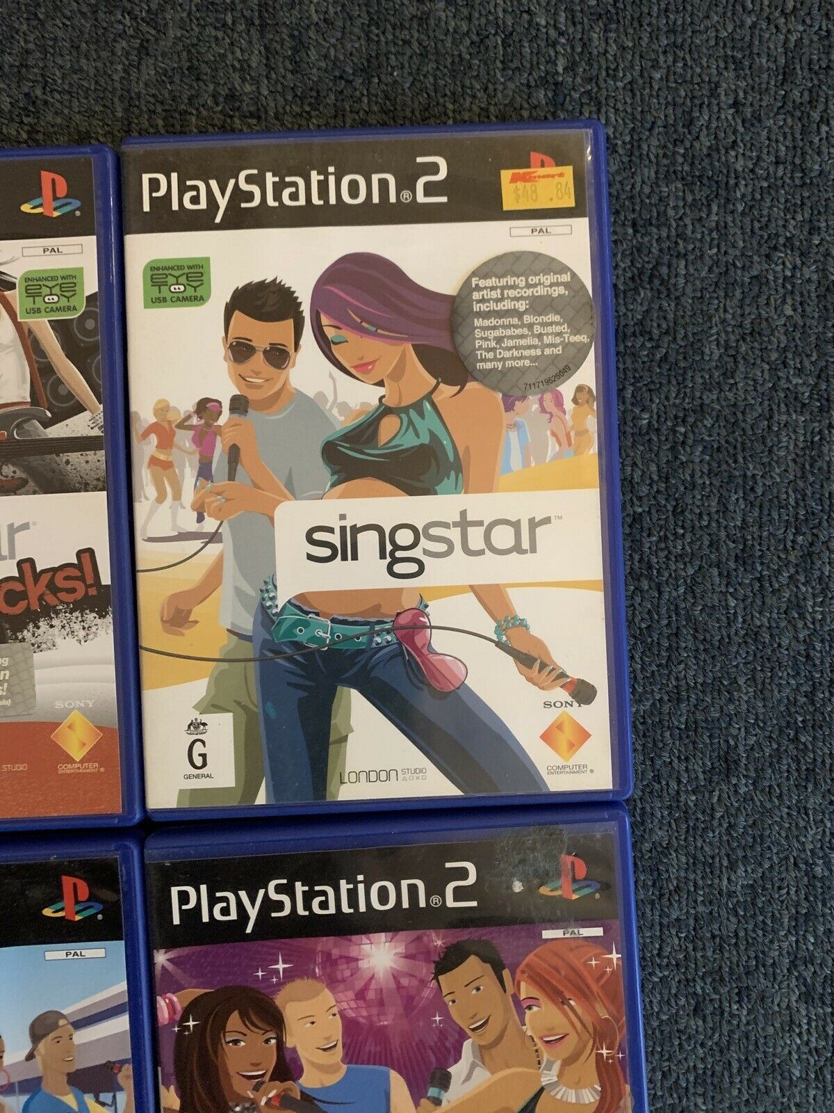 8x SingStar PS2 PAL Games Bundle + 2x SingStar PS2 Microphones - Tested and work