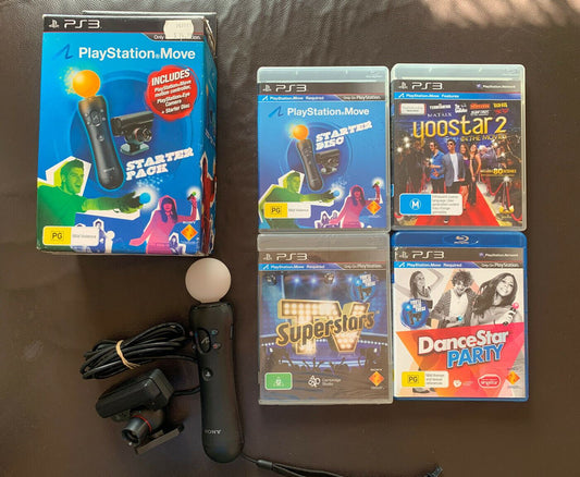 Playstation Move Starter Pack + 3 Games TV Superstar, Yoostar, Dance Star - PS3