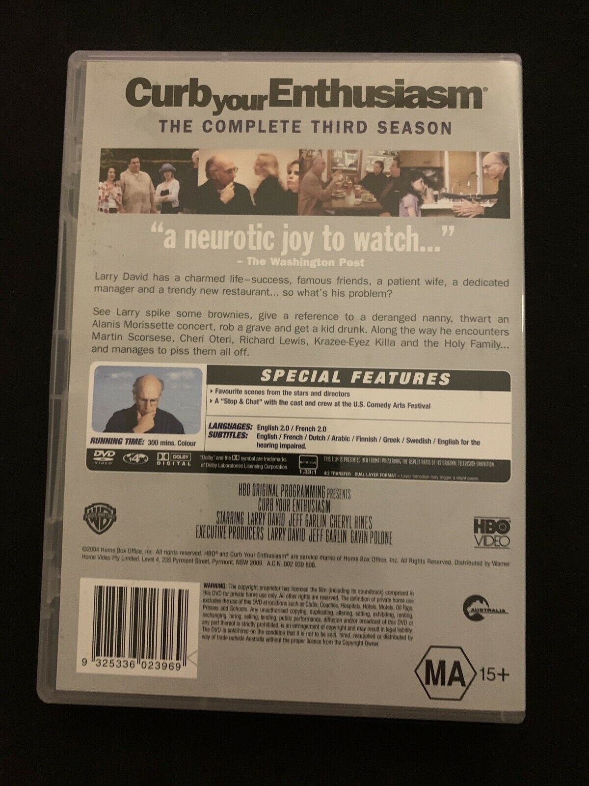 Curb Your Enthusiasm : Season 3 (DVD, 2002) Larry David. Region 4