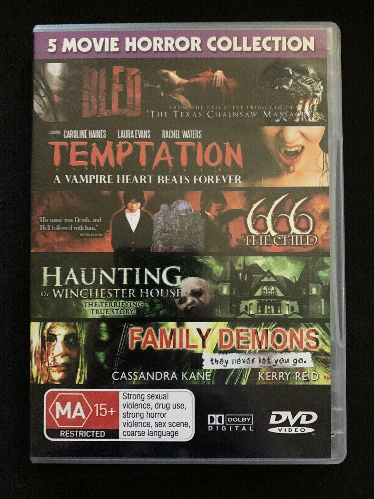 5 Horror Movies - Bled, Temptation, 666, Haunting, Family Demons - DVD