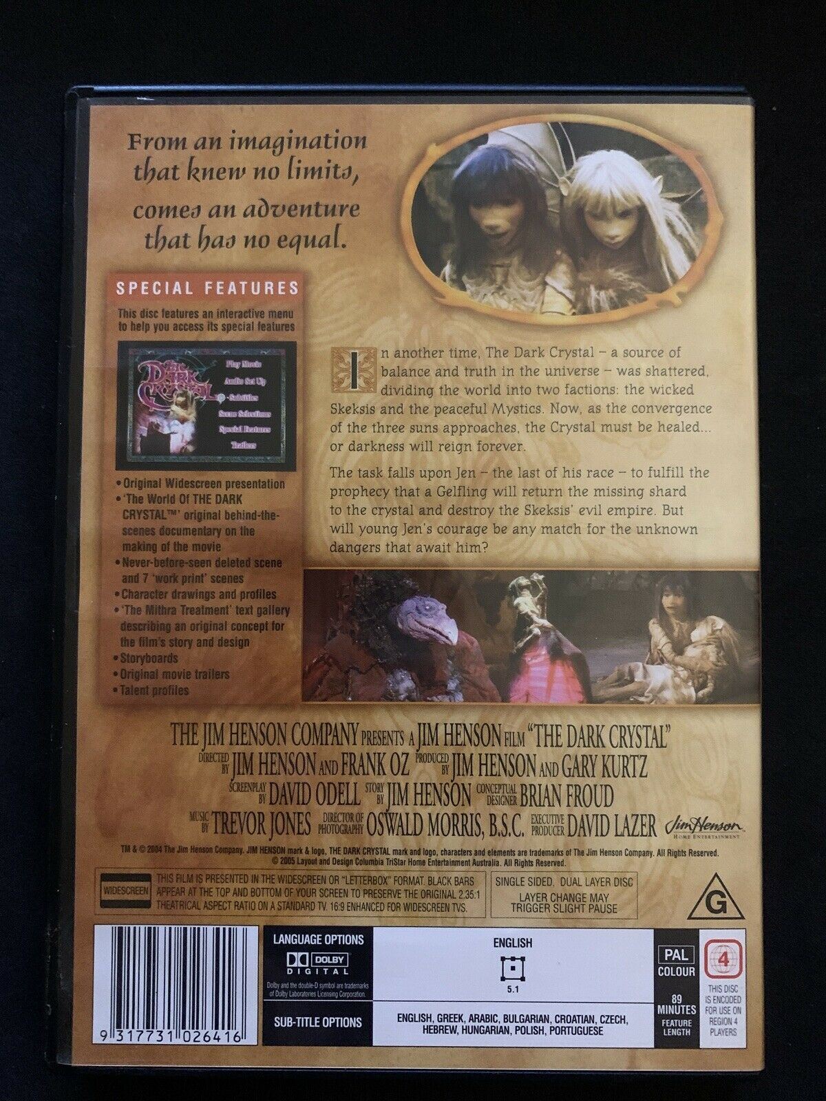 The Dark Crystal (DVD, 1982) Jim Henson, Frank Oz - Region 4