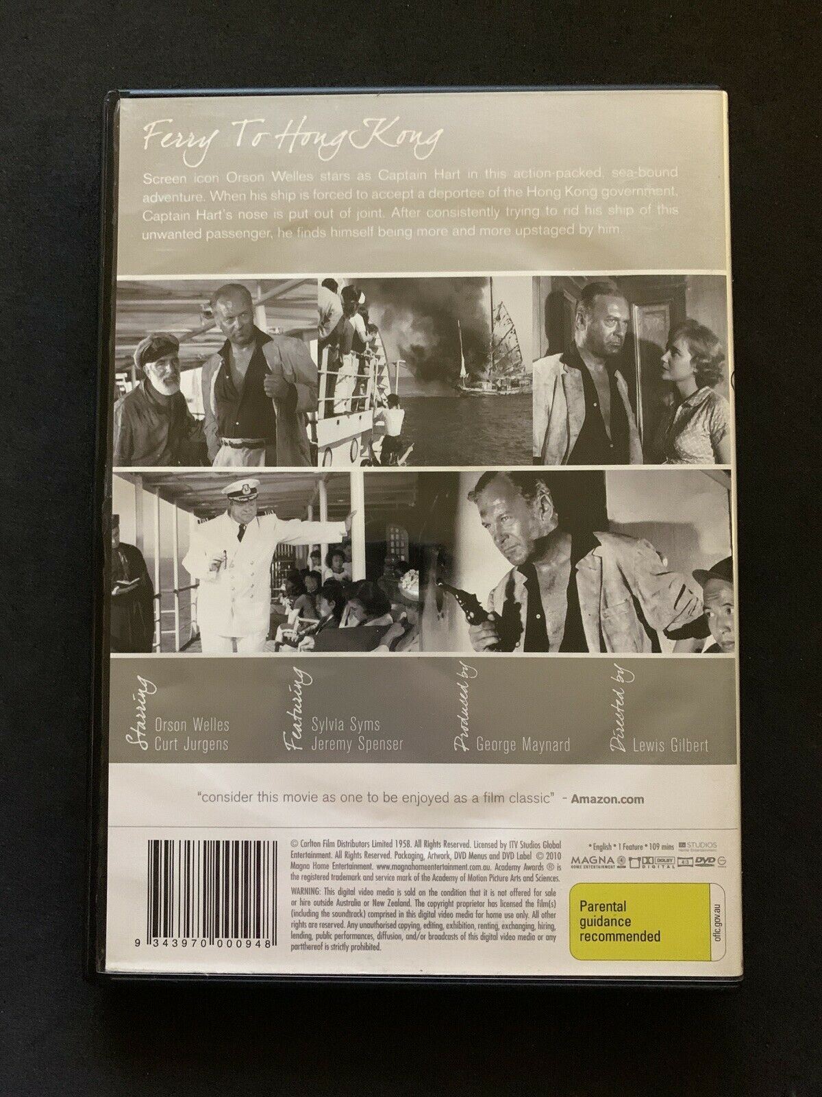 Ferry To Hong Kong (DVD, 1954) Orson Welles, Curd Jürgens, Sylvia Syms. Region 4