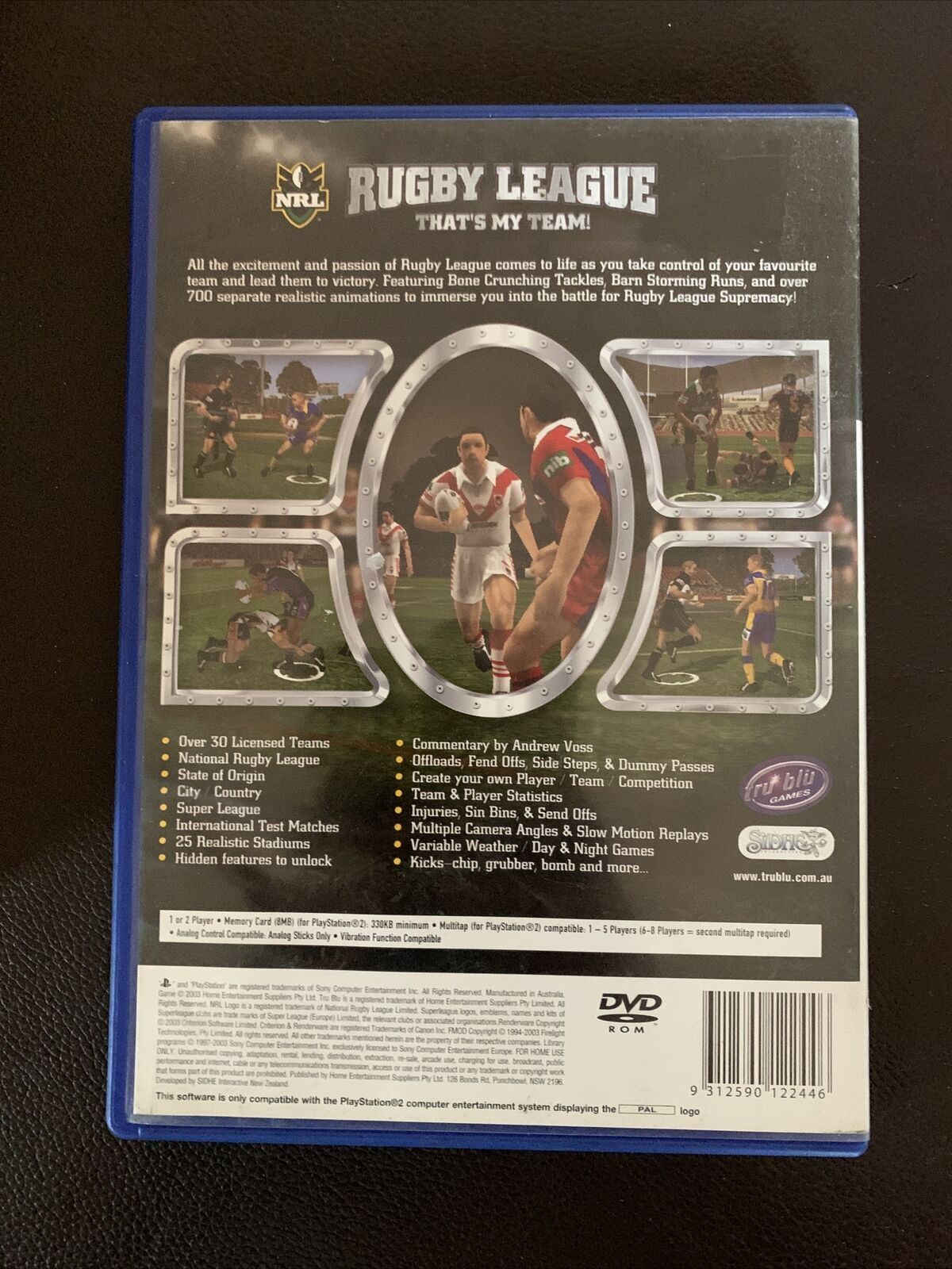 NRL - Rugby League PS2 PLAYSTATION 2 with Manual PAL