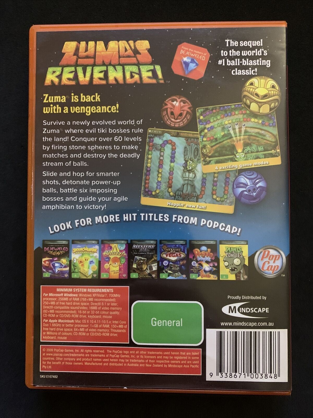 Zuma's Revenge (2009) | Windows PC & Mac CD Game | Australian Seller | Free Post