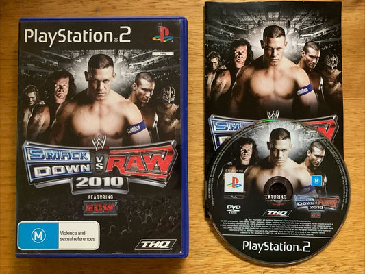 WWE Smack Down Vs Raw 2010 - PlayStation 2, PS2 PAL Complete with Manual