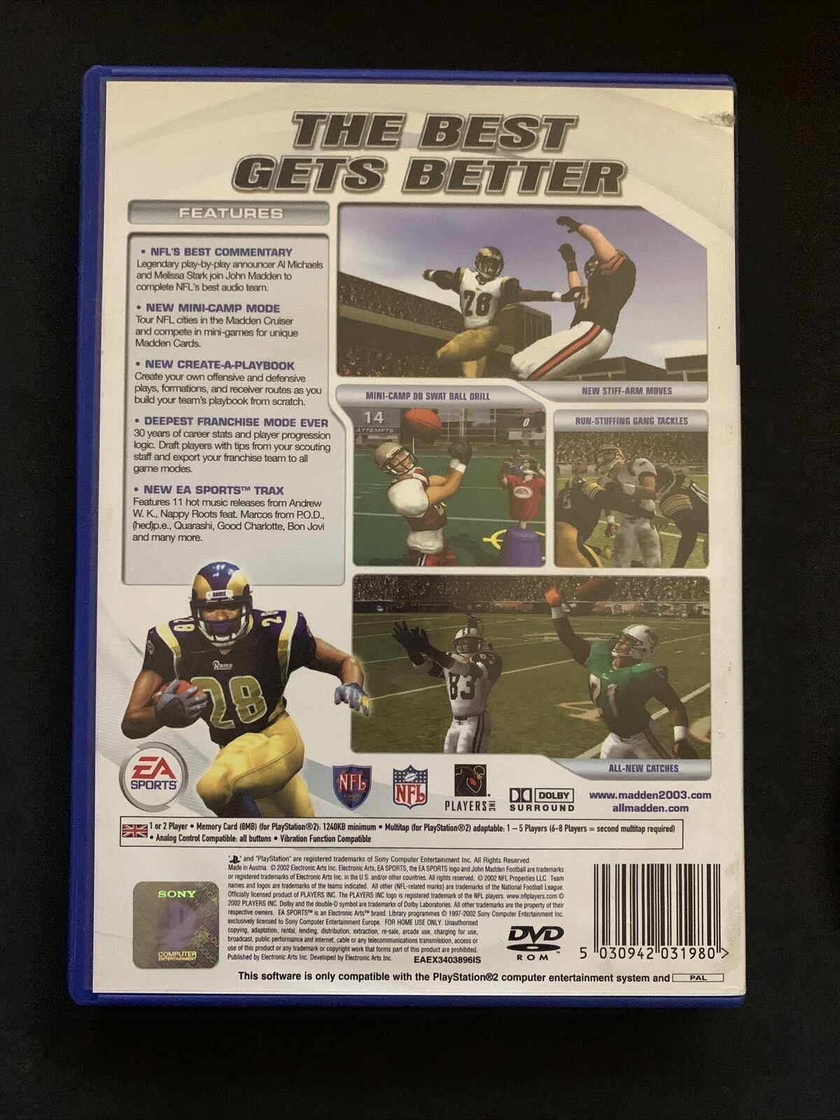 Madden 2003 NFL - Playstation PS2 PAL Complete with Manual