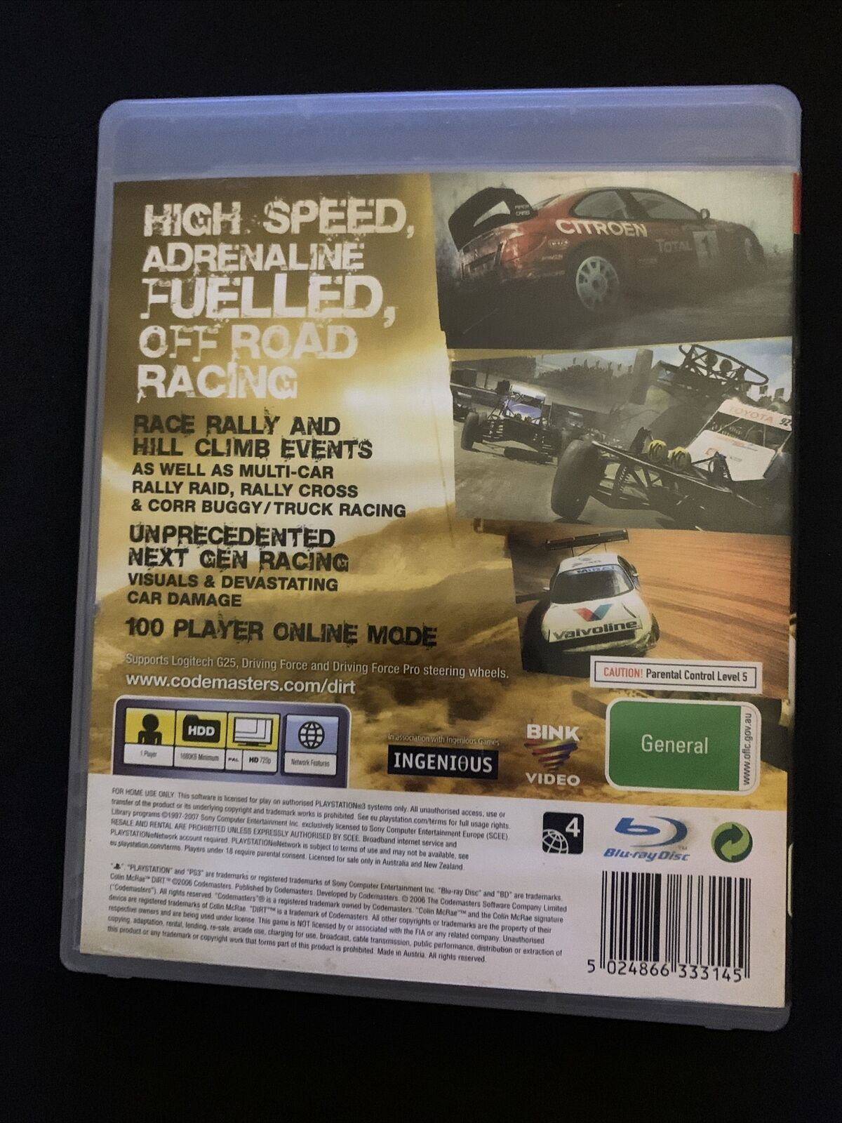 Colin McRae DiRT - Sony PS3 Game with Manual