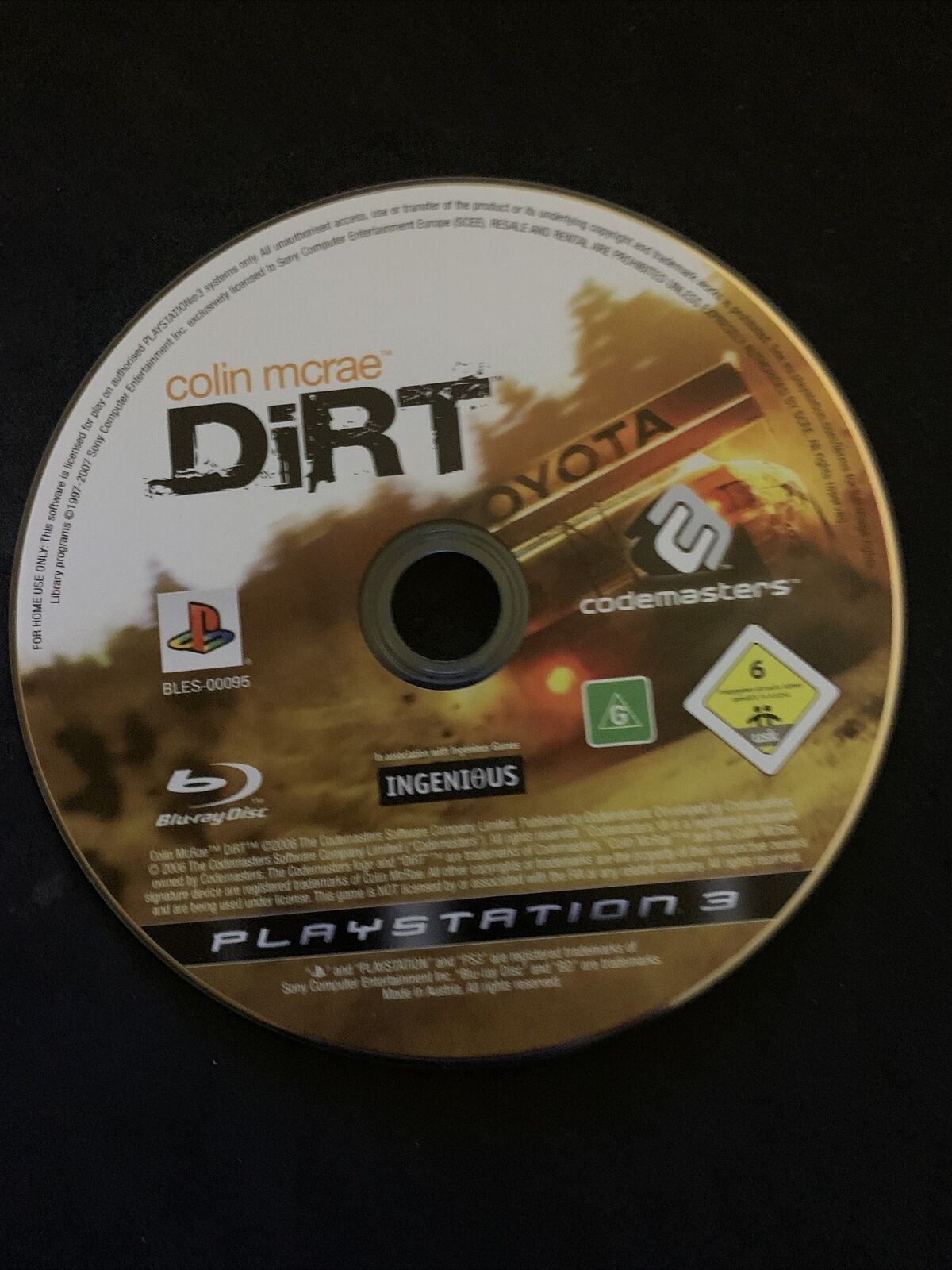 Colin McRae DiRT - Sony PS3 Game with Manual