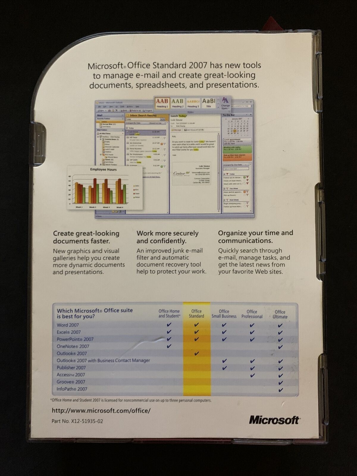 Microsoft Office 2007 Standard w/ Genuine Product Key, Box & Disc