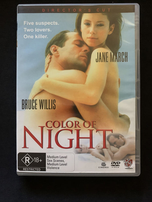 Color Of Night (DVD, 1994) Bruce Willis, Jane March, Rubén Blades - Region 4