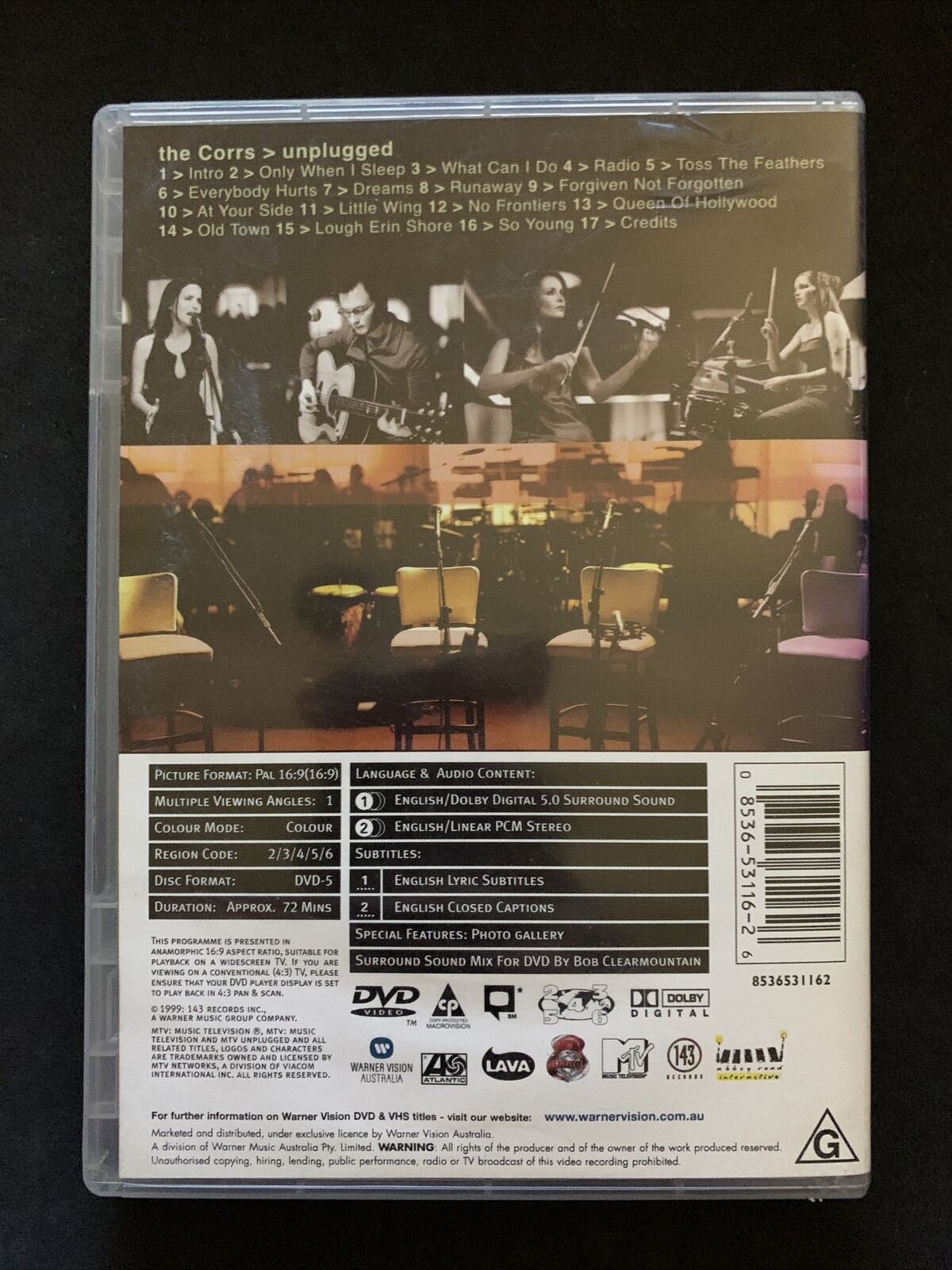 The Corrs Unplugged by The Corrs (DVD, Feb-2000) Region 4