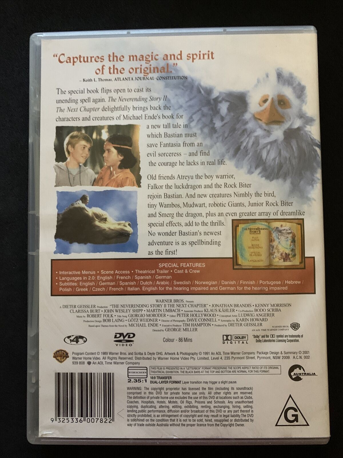 The Never Ending Story 1 & 2 (DVD, 1984) Region 4