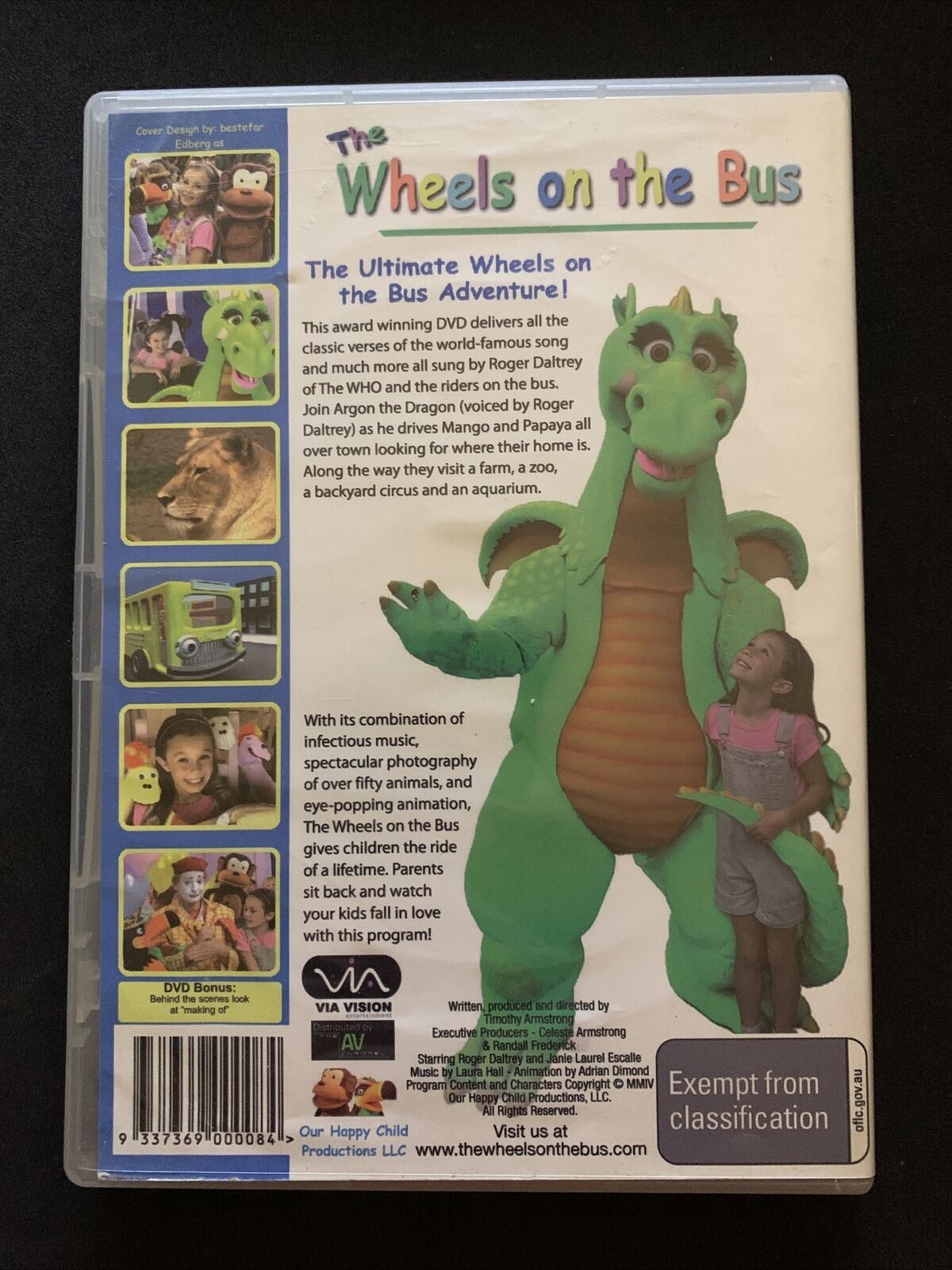 The Wheels On The Bus (DVD, 2004) Starring Roger Daltrey *Rare*