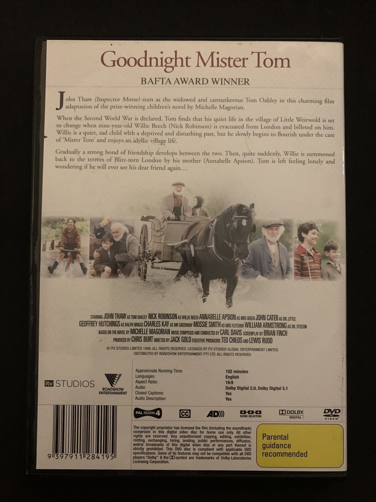 Goodnight Mister Tom (DVD, 1998) John Thaw. Region 4