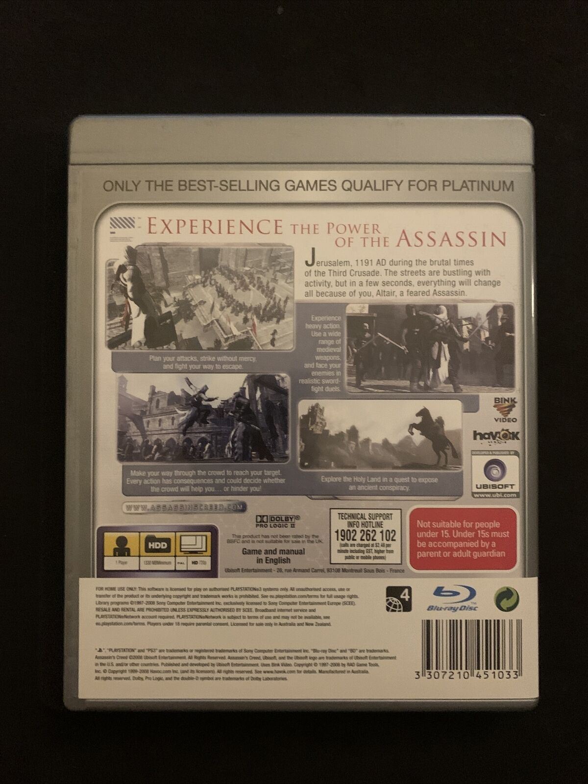 Assassins Creed 1 - PS3 Game With Manual