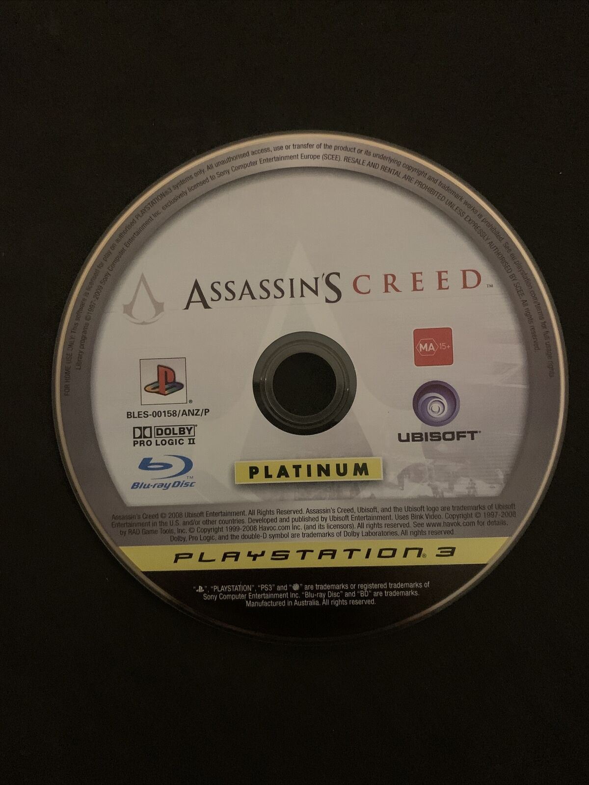 Assassins Creed 1 - PS3 Game With Manual