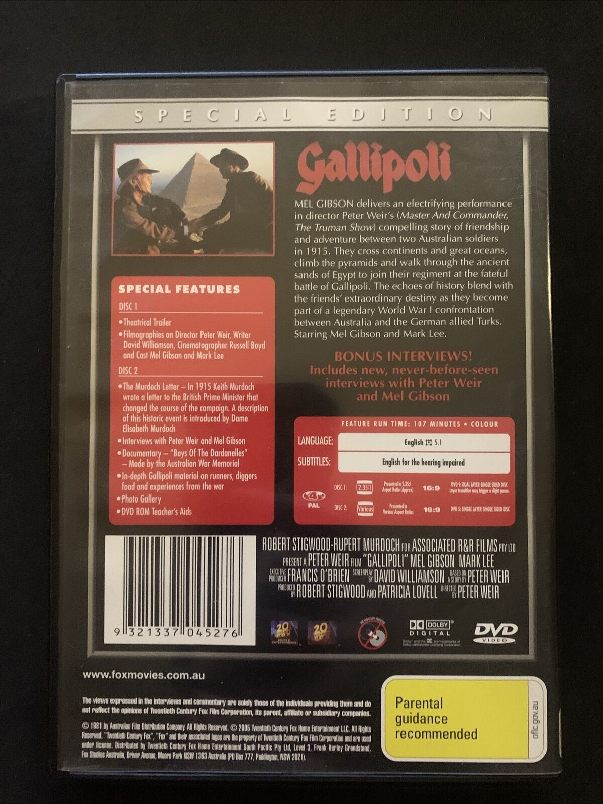 Gallipoli - Special Edition (DVD, 1981, 2-Disc Set) Region 4