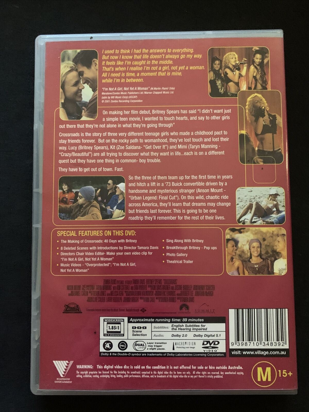 Crossroads (DVD, 2002) Britney Spears. Region 4