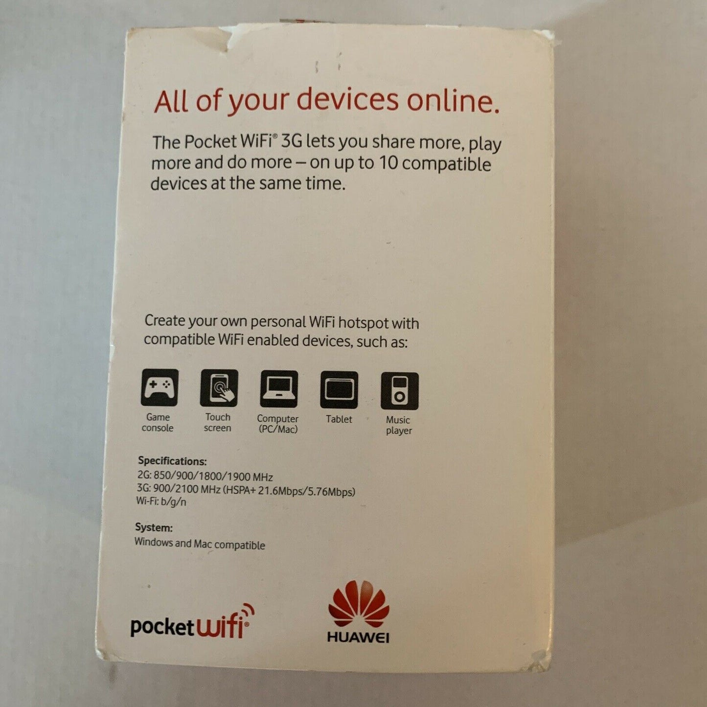 Vodafone Pocket Wifi 3G *Vodafone Locked*