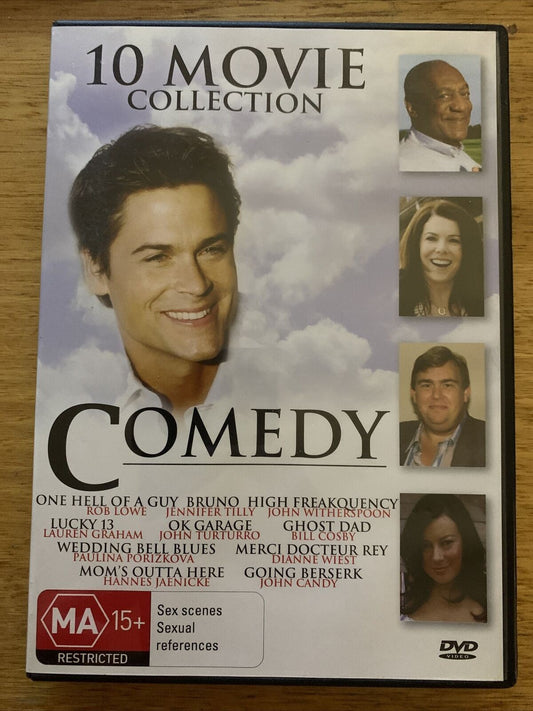 10 Movie Comedy DVD. One Hell Of A Guy/High Frequency/Lucky 13/OK Garage/Bruno..