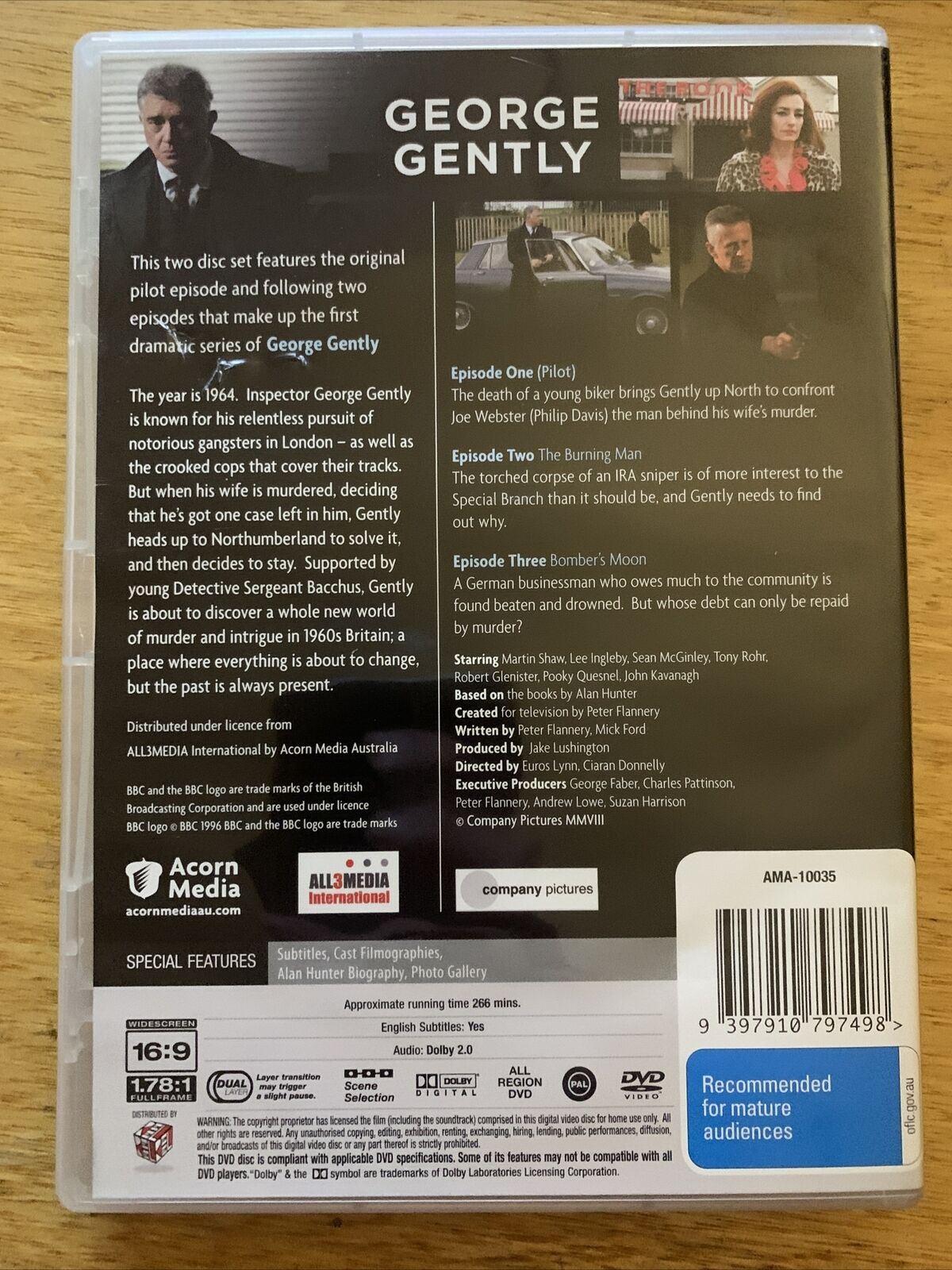 George Gently : Series 1 (DVD, 2007) Tony Rohr, Martin Shaw, Sean McGinley