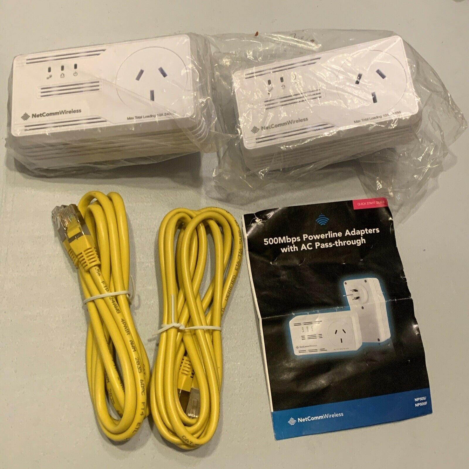 NetComm Wireless NP505F Powerline Adapters with AC Pass-through 500 Mb ...