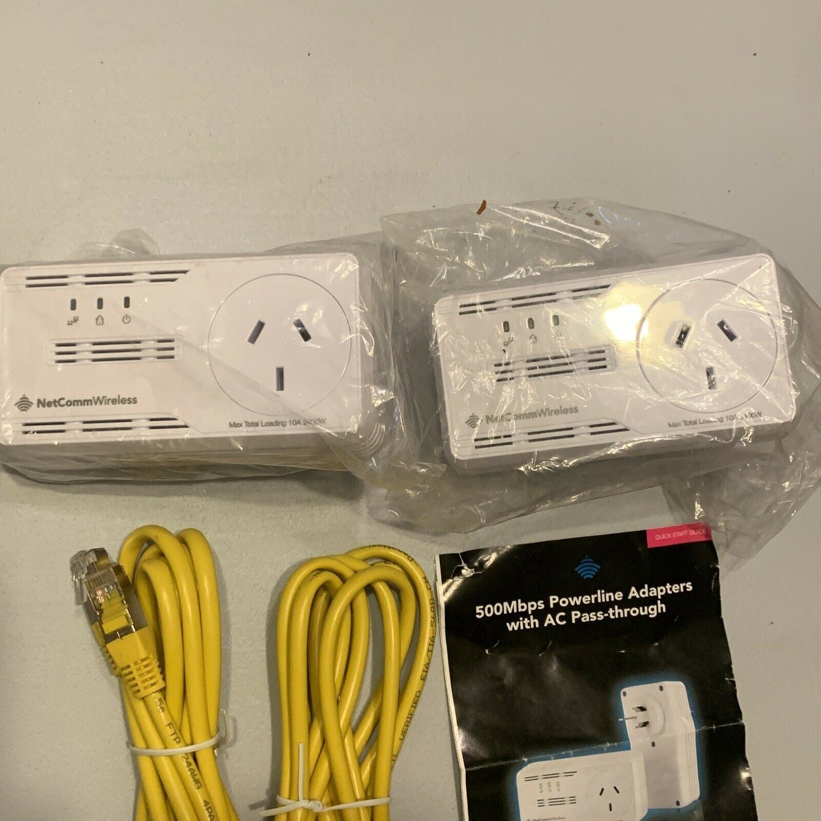 NetComm Wireless NP505F Powerline Adapters with AC Pass-through 500 Mb ...