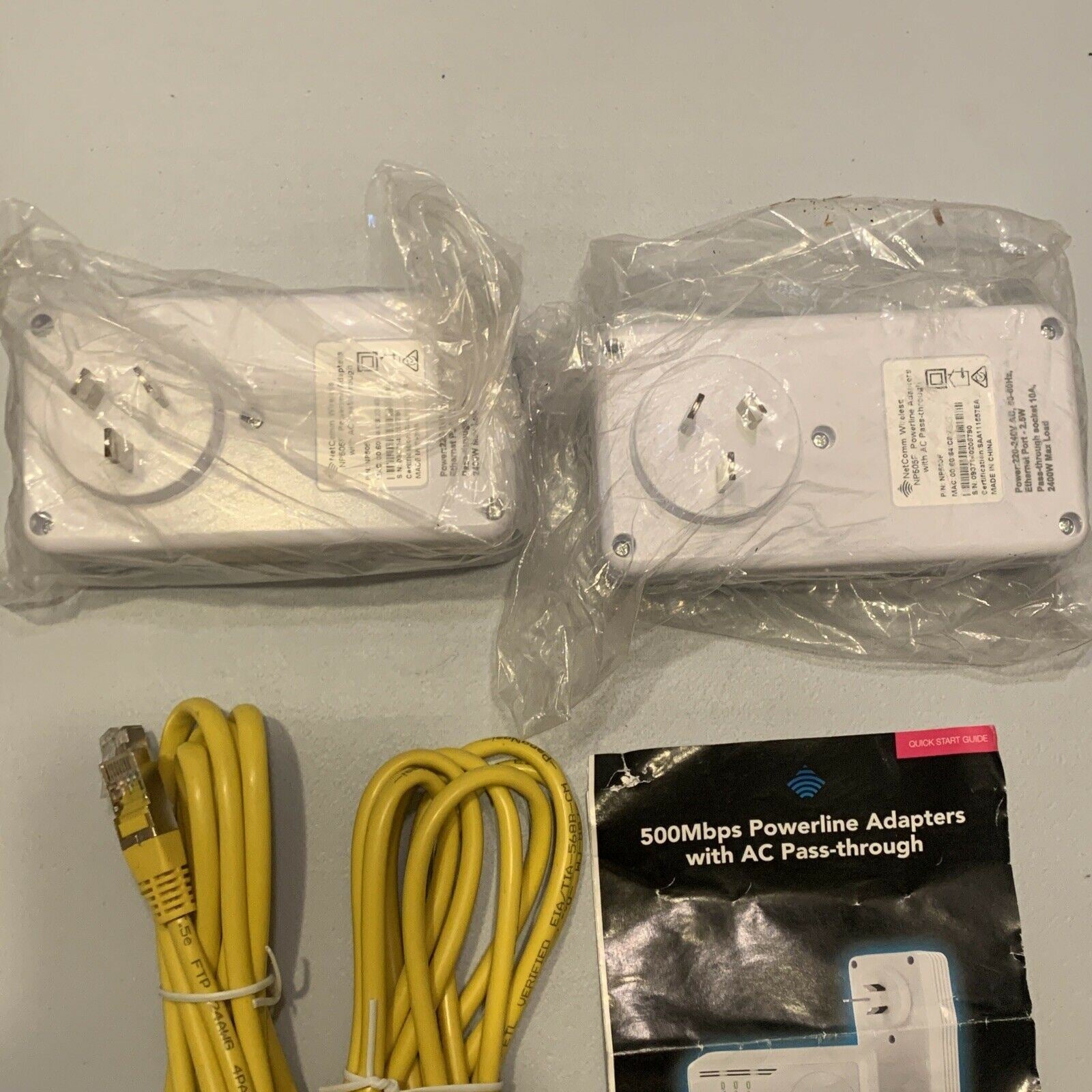 NetComm Wireless NP505F Powerline Adapters with AC Pass-through 500 Mb ...