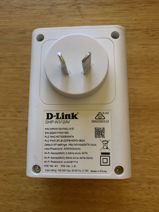 D-Link Powerline AV 500 Wireless AC600 Extender DHP-W312AV