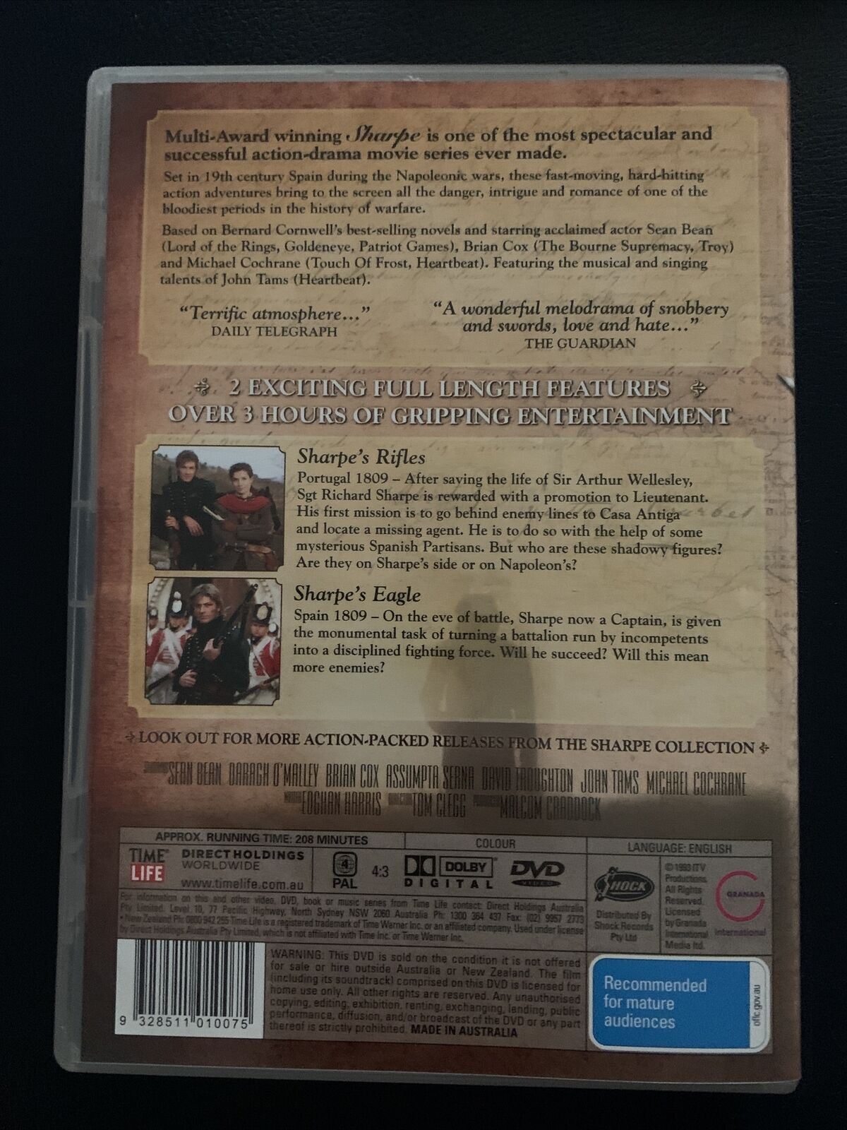 Sharpe's Eagles / Sharpe's Rifles (DVD, 2006, 2-Disc Set) Sean Bean. Region 4