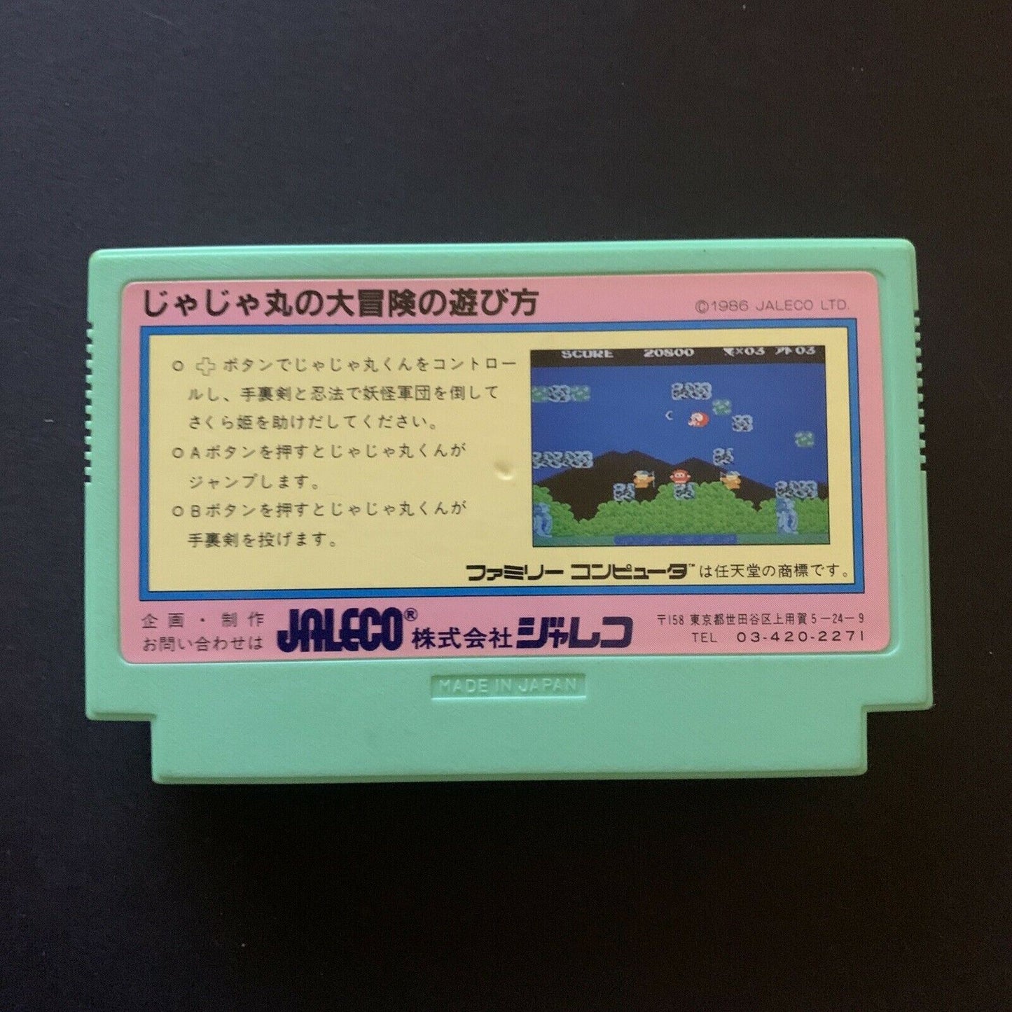 JaJaMaru's Great Adventure - Nintendo Famicom NES Japan /w Manual Platformer