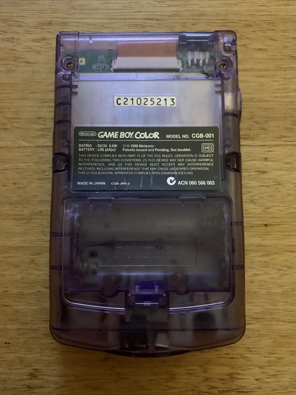 Nintendo Gameboy Color CGB-001 Purple Transparent