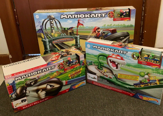 *NEW* Hot Wheels Mario Kart Circuit Lite / Bullet Bill / Piranha Plant Track Set