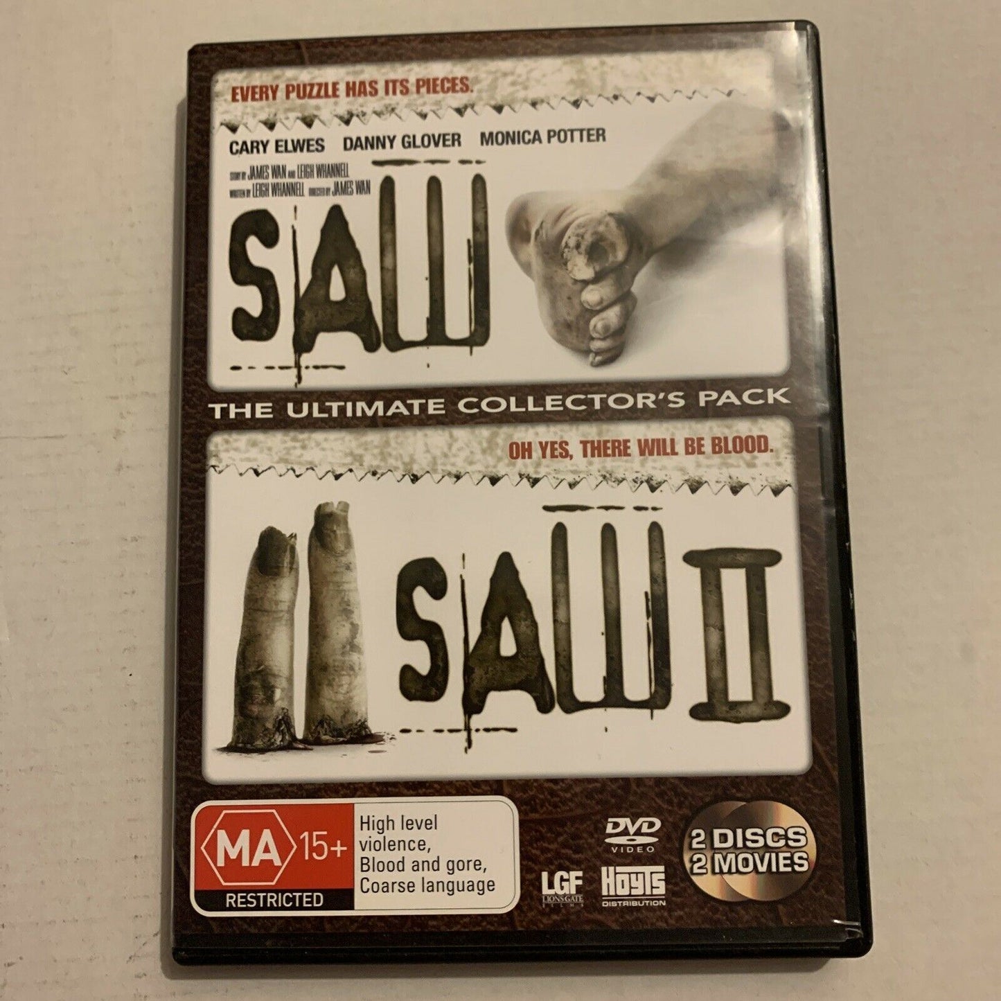 Saw & Saw 2 - The Ultimate Collector's Pack (DVD, 2006) Danny Glover Region 4