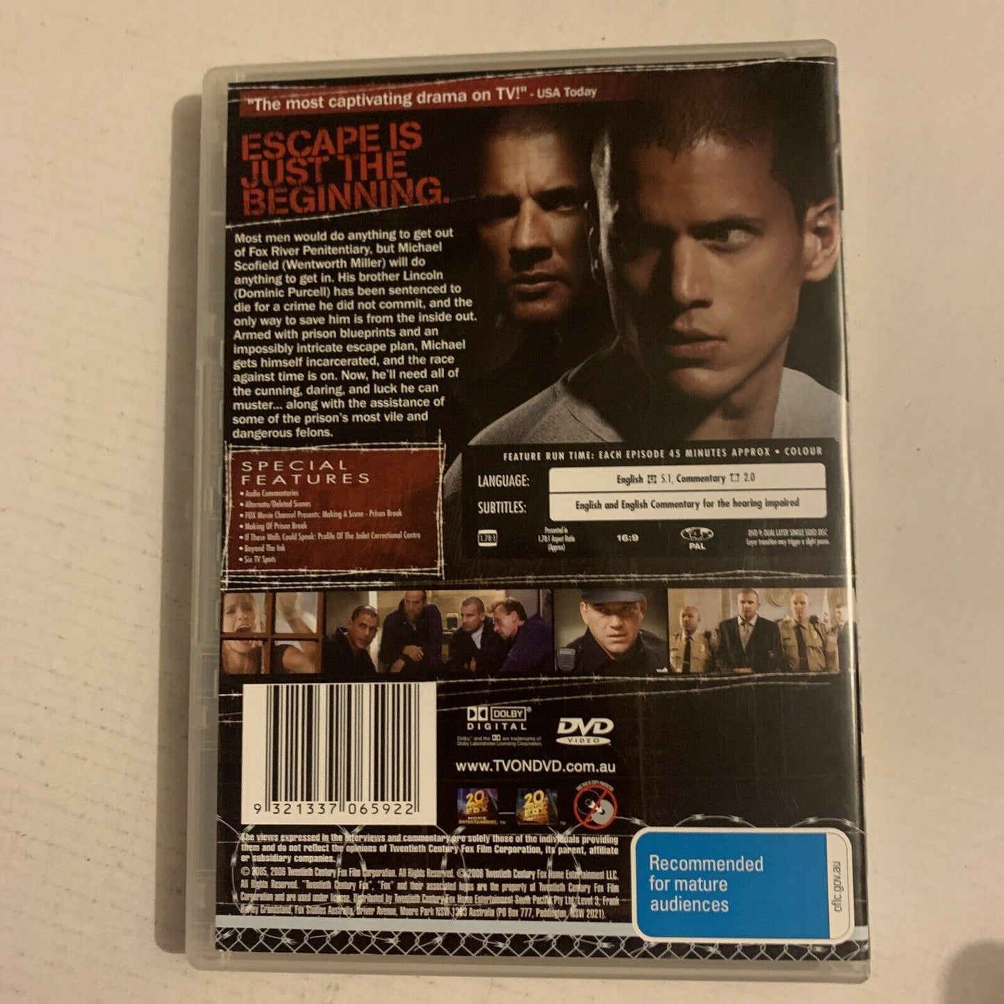 Prison Break : Season 1-3 (DVD, 2008) Dominic Purcell, Wentworth Miller  Region 4