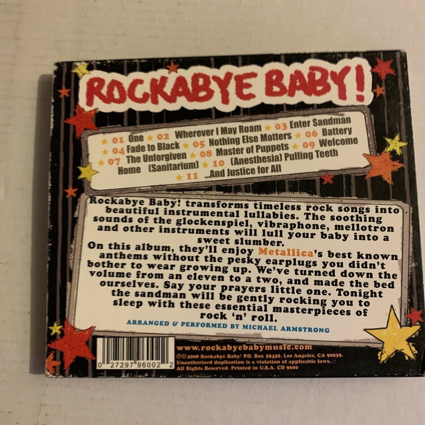 Rockabye Baby! Lullaby Renditions of Metallica by Rockabye Baby! (CD, Aug-2006,