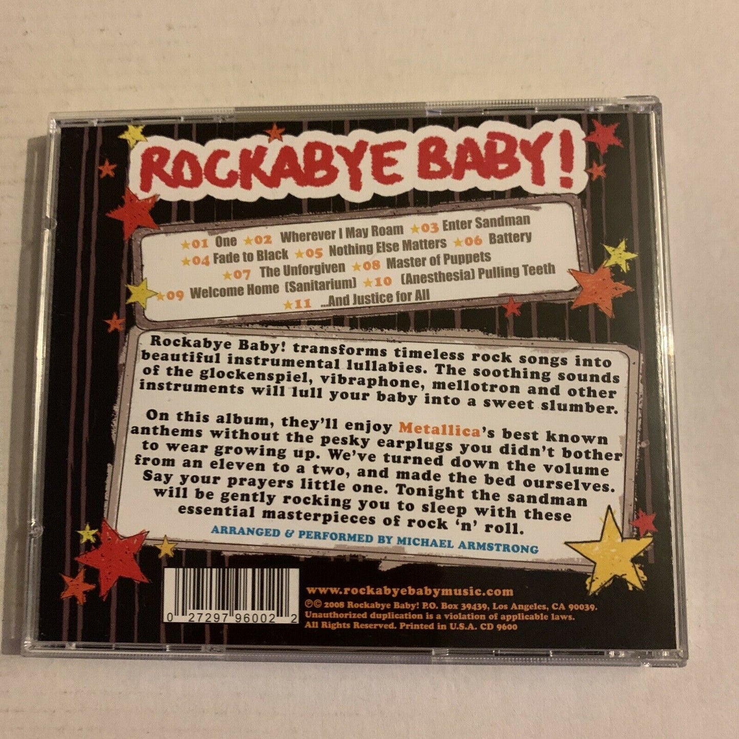 Rockabye Baby! Lullaby Renditions of Metallica by Rockabye Baby! (CD, Aug-2006,