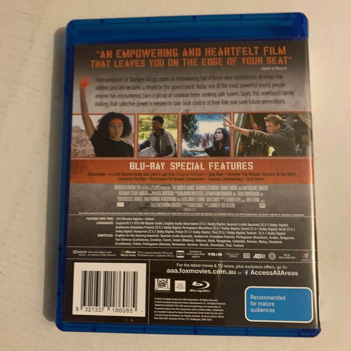 The Darkest Minds (Bluray, 2018) Amandla Stenberg, Mandy Moore. Region B