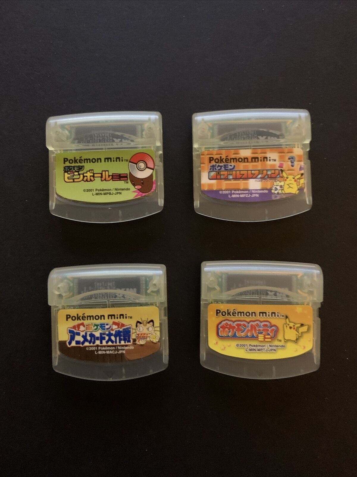 Nintendo Pokemon Mini Model MIN-001 Blue & 4 Rare Game Cartridges JAPAN