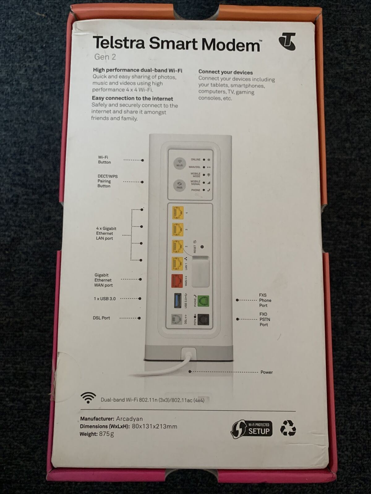 Telstra Smart Modem Gen 2 with Voice Backup, VOIP, 4G, 4G Backup, FXO