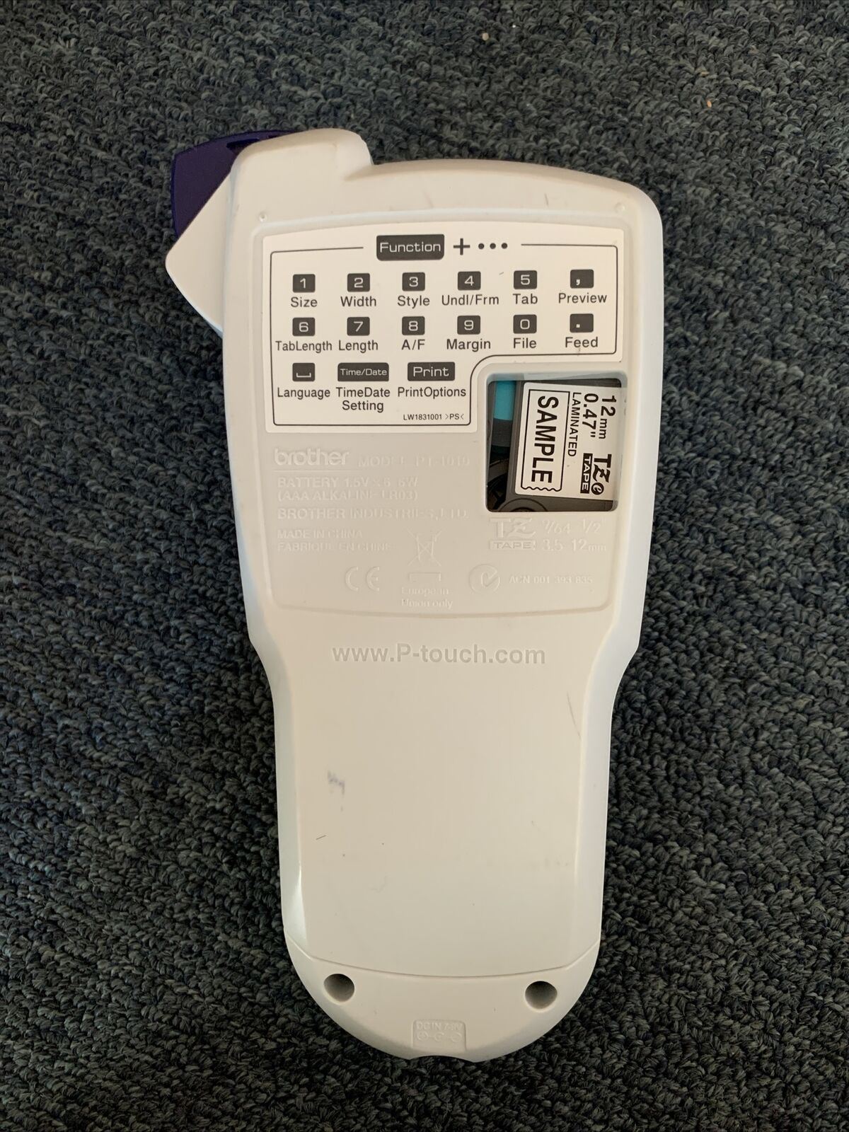 Brother PT1010 P-Touch Handheld Thermal Labeller /w 5M Starter Tape TZ label